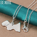 925 Silver Chain Dog Tag Pendant Necklace for Women