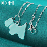 925 Silver Chain Dog Tag Pendant Necklace for Women