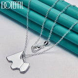 925 Silver Chain Dog Tag Pendant Necklace for Women