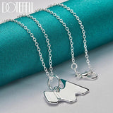 925 Silver Chain Dog Tag Pendant Necklace for Women