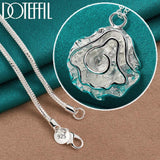 925 Silver Rose Flower Pendant Necklace 18-30 Inch Chain Wedding Engagement