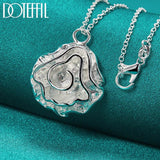 925 Silver Rose Flower Pendant Necklace 18-30 Inch Chain Wedding Engagement