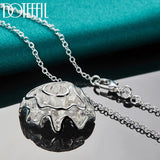 925 Silver Rose Flower Pendant Necklace 18-30 Inch Chain Wedding Engagement