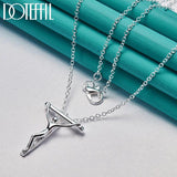 925 Silver Jesus Cross Pendant Necklace 18-3 Inch Chain