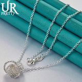 925 Silver Tennis Pendant Necklace Chain for Woman Wedding Jewelry
