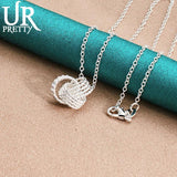 925 Silver Tennis Pendant Necklace Chain for Woman Wedding Jewelry