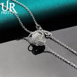 925 Silver Tennis Pendant Necklace Chain for Woman Wedding Jewelry
