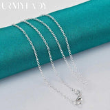 925 Silver Picture Frame Pendant Necklace for Women