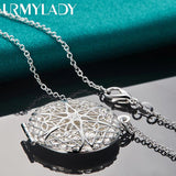 925 Silver Picture Frame Pendant Necklace for Women