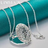 925 Silver Picture Frame Pendant Necklace for Women