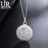 925 Silver Hollow Round Necklace 16-30 Inch Chain Wedding Jewelry