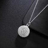 925 Silver Hollow Round Necklace 16-30 Inch Chain Wedding Jewelry