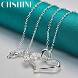 925 Silver Heart Butterfly Necklace 16-30 Inch Charm Jewelry