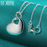 925 Sterling Silver Heart Pendant Necklace Chain Wedding Jewelry