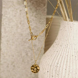 18K Summer Mama Clavicle Chain Necklace CZ