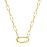 18K Summer Mama Clavicle Chain Necklace CZ