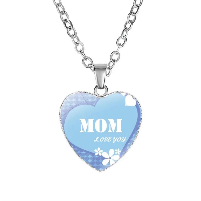 Crystal Heart Shaped MOM Necklace