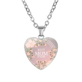 Crystal Heart Shaped MOM Necklace