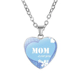 Crystal Heart Shaped MOM Necklace