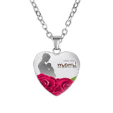 Crystal Heart Shaped MOM Necklace