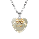 Crystal Heart Shaped MOM Necklace