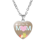 Crystal Heart Shaped MOM Necklace