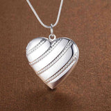 925 Sterling Silver Love Frame Pendant Necklace 20 Inch Snake Chain