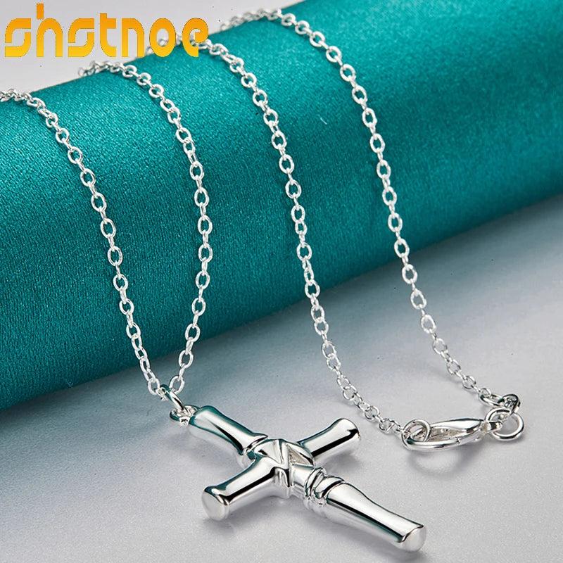 925 Sterling Silver Cross Pendant Necklace 16-30 Inch Chain