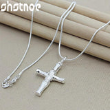 925 Sterling Silver Cross Pendant Necklace 16-30 Inch Chain