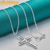 925 Sterling Silver Cross Pendant Necklace 16-30 Inch Chain