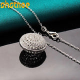 925 Silver 16-30 Inch Chain Pendant Necklace Women Engagement Wedding Gift