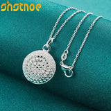 925 Silver 16-30 Inch Chain Pendant Necklace Women Engagement Wedding Gift