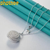 925 Silver 16-30 Inch Chain Pendant Necklace Women Engagement Wedding Gift