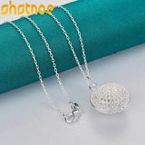 925 Silver 16-30 Inch Chain Pendant Necklace Women Engagement Wedding Gift