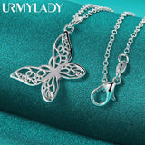 925 Silver Butterfly Pendant Necklace Women