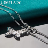 925 Silver Butterfly Pendant Necklace Women