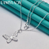 925 Silver Butterfly Pendant Necklace Women