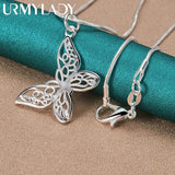 925 Silver Butterfly Pendant Necklace Women