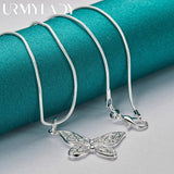 925 Silver Butterfly Pendant Necklace Women