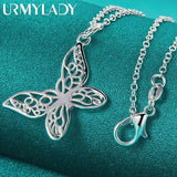 925 Silver Butterfly Pendant Necklace Women