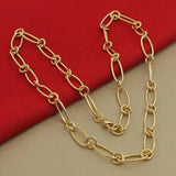 925 Silver 18k Necklace Paper Clip Chain Charm Jewelry