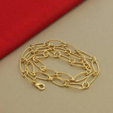 925 Silver 18k Necklace Paper Clip Chain Charm Jewelry