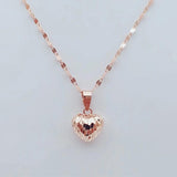 585 Purple Small Heart Pendant Necklace for Woman 14K Rose Jewelry