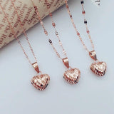 585 Purple Small Heart Pendant Necklace for Woman 14K Rose Jewelry