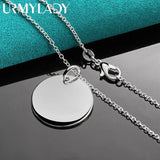 925 Sterling Silver Round Pendant Necklace For Women