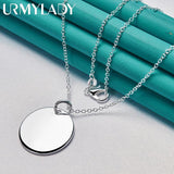 925 Sterling Silver Round Pendant Necklace For Women