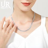 925 Sterling Silver 6mm Full Sideways Chain Necklace 18/20/22/24 Inch