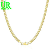 925 Sterling Silver 6mm Full Sideways Chain Necklace 18/20/22/24 Inch
