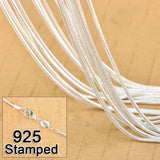 925 Sterling Silver Charm Link Chains Necklaces with Lobster Clasps