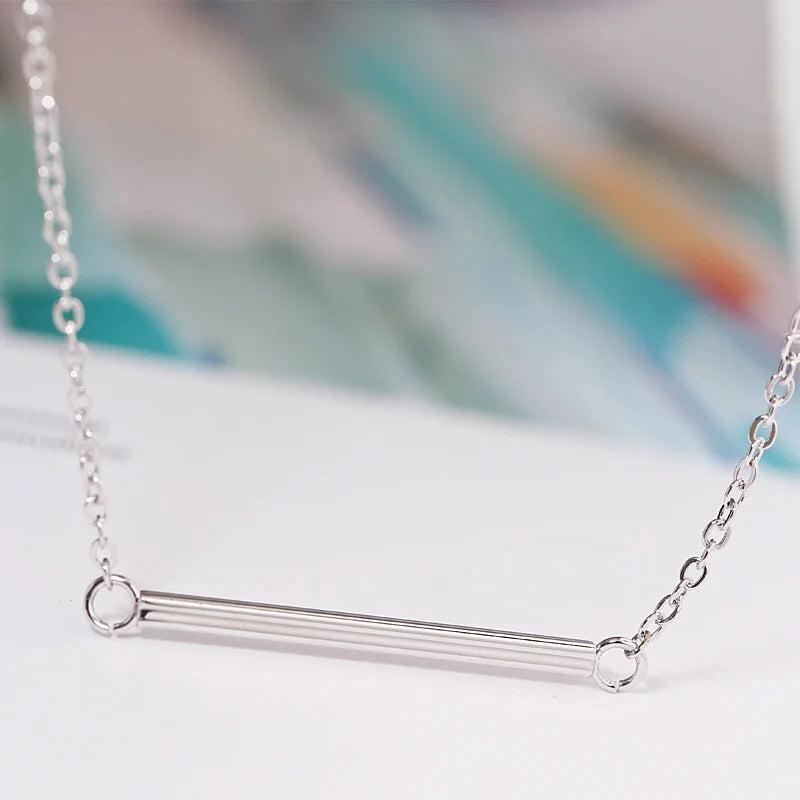 925 Silver Geometry Pendant Necklace Gift